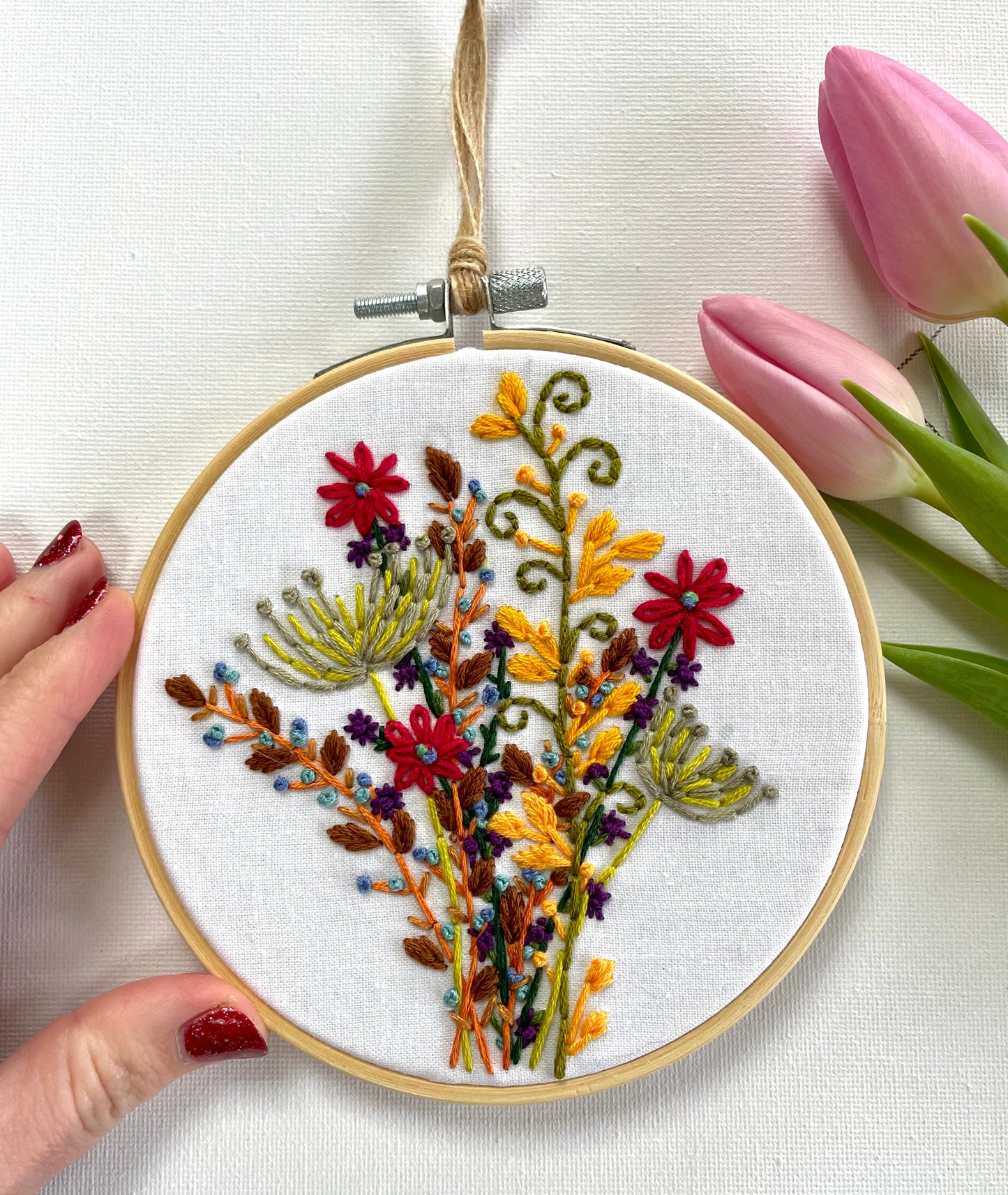 Wildflower cluster hoop - 13cm