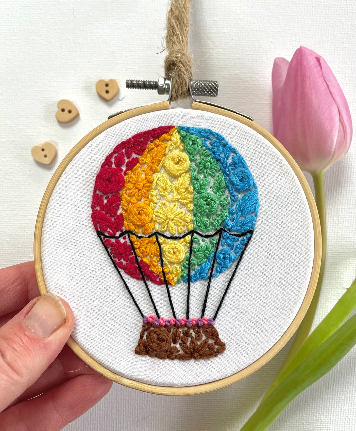 Hot air rainbow balloon hoop - 10cm