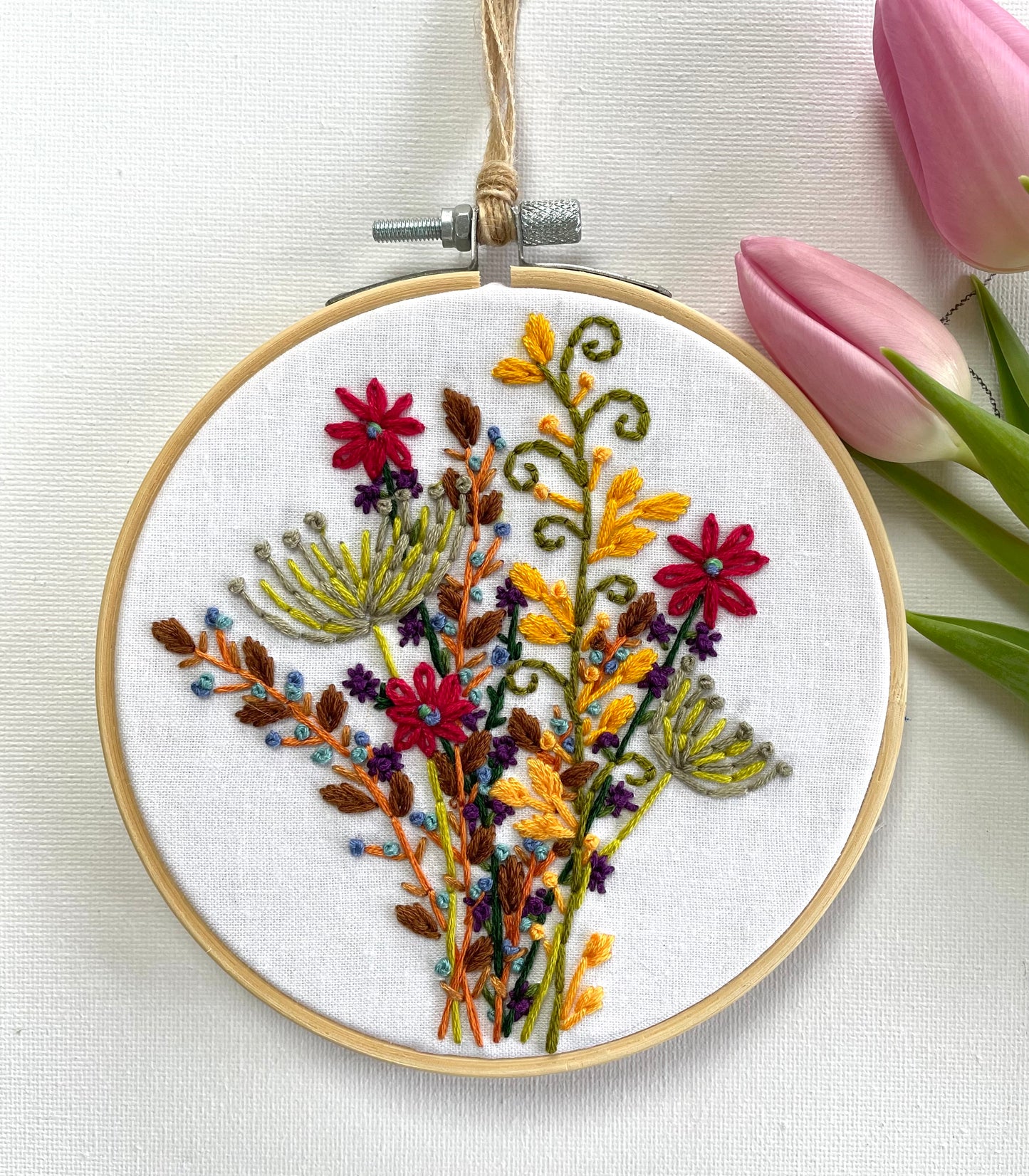 Wildflower cluster hoop - 13cm