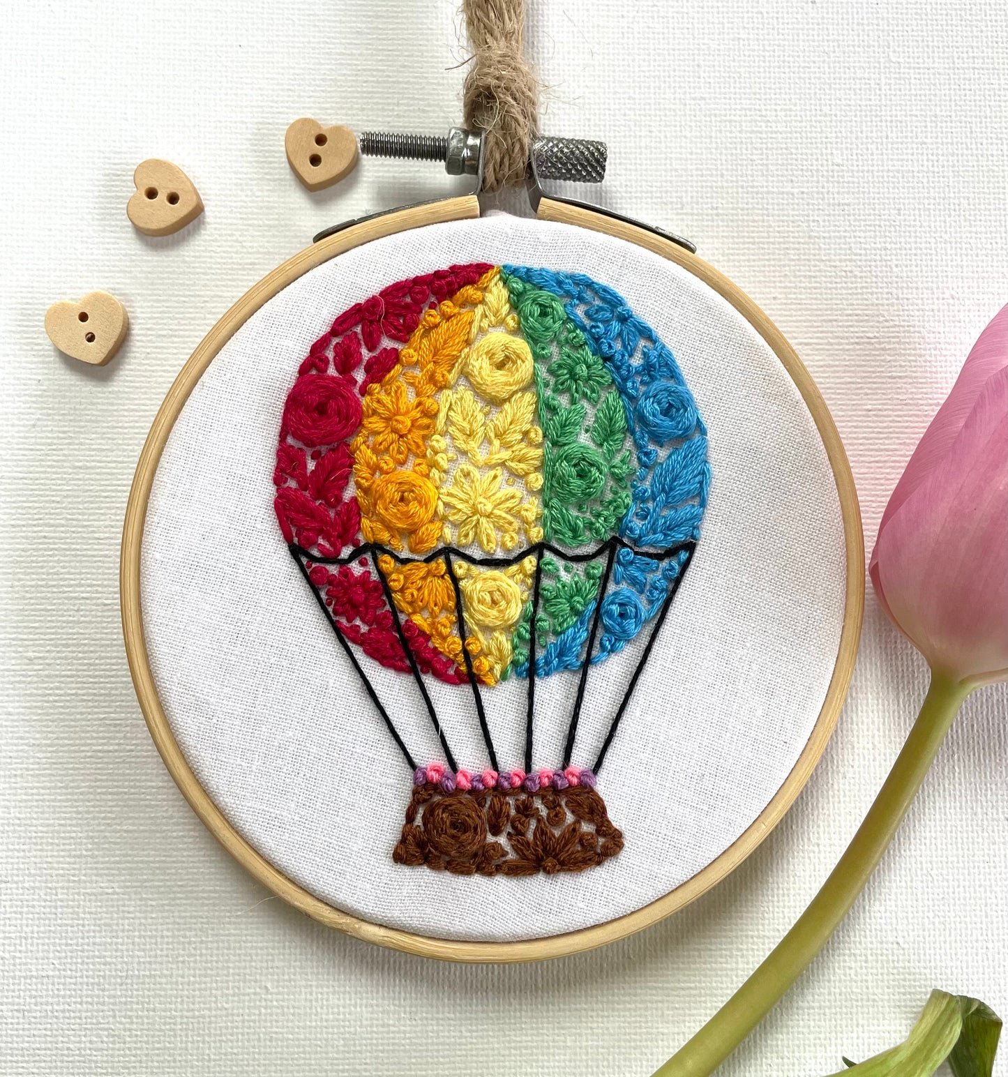 Hot air rainbow balloon hoop - 10cm