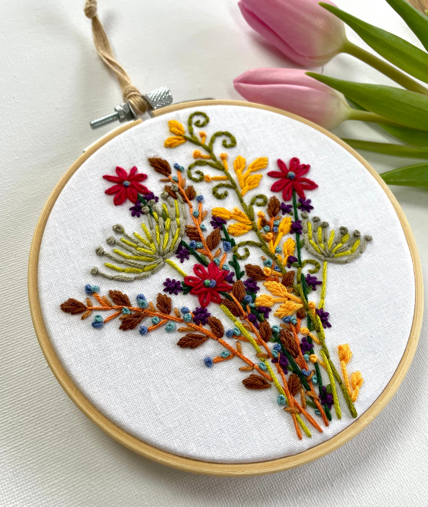 Wildflower cluster hoop - 13cm