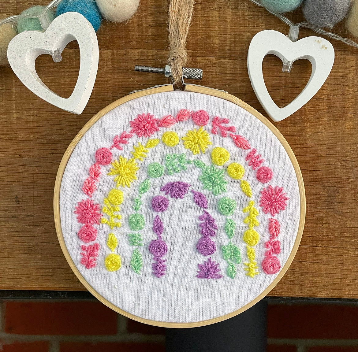 Rainbow (pastel) hoop - 15cm