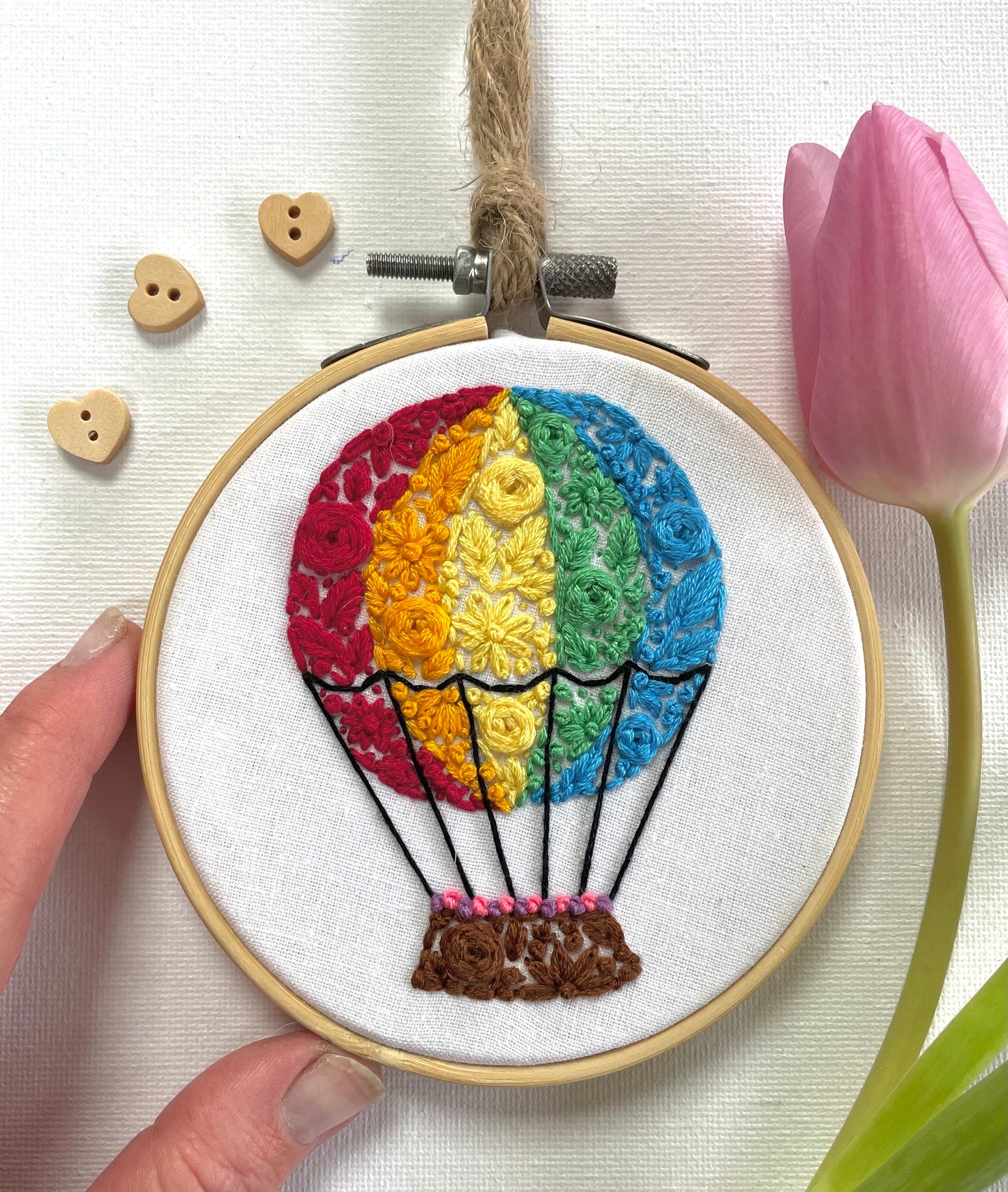 Hot air rainbow balloon hoop - 10cm