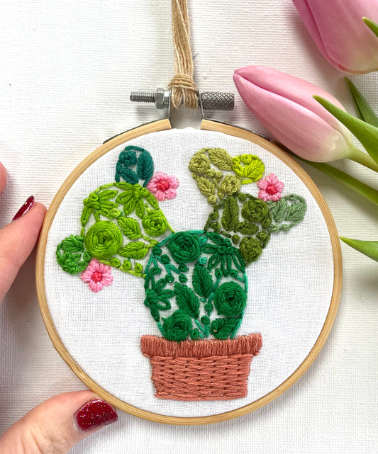 Cactus floral hoop - 10cm