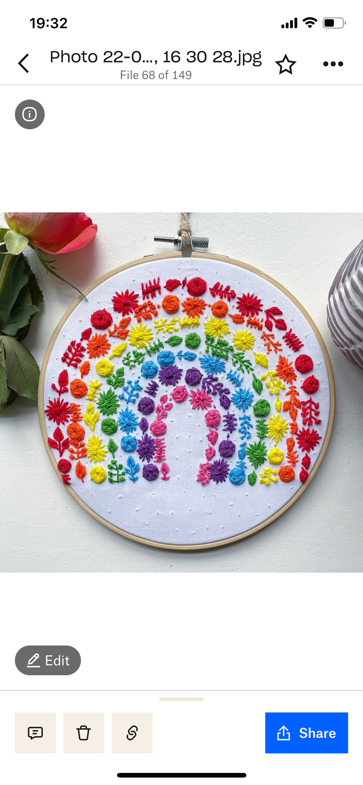 Rainbow (traditional) hoop - 20cm