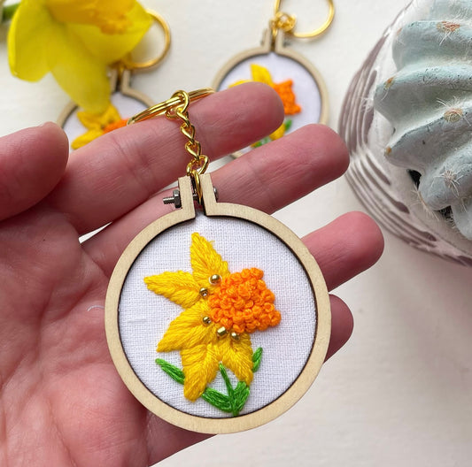 Daffodil keyring