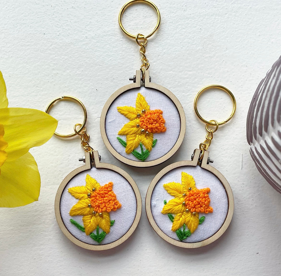 Daffodil keyring