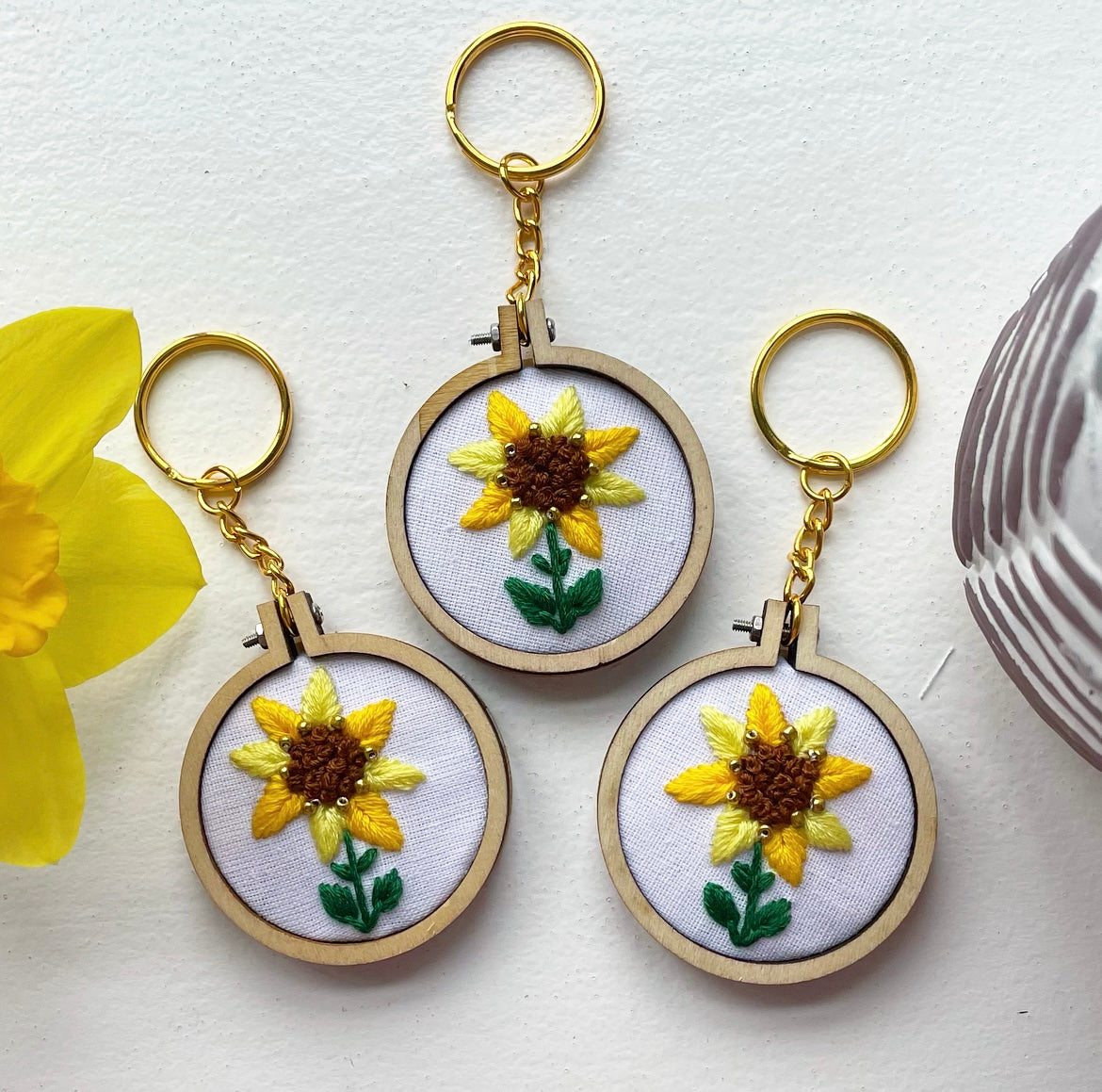 Sunflower keyring